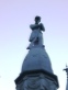 The soldier stands vigil atop the 27-foot monument.